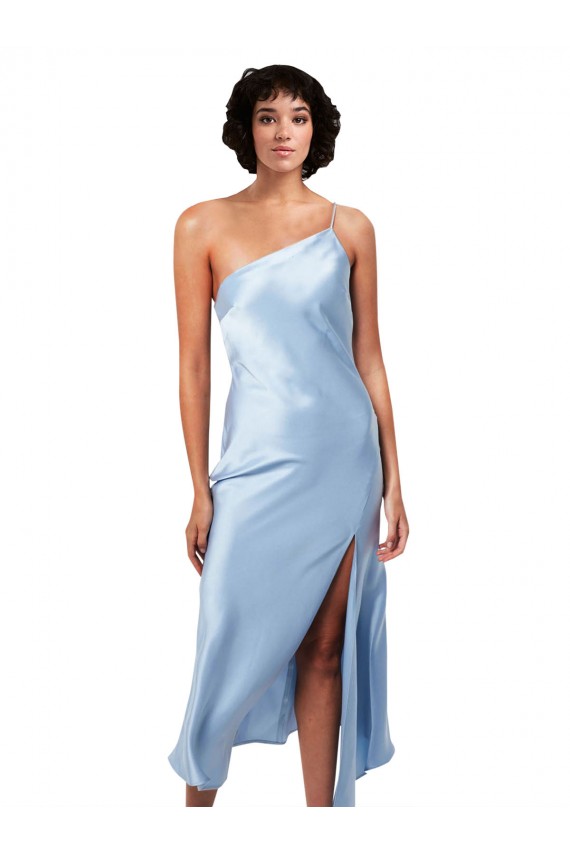 Midi Length Light Sky Blue Sleeveless A-Line Formal Evening Gown / Prom Dress / Bridesmaid Dress Leeds