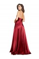 Long Burgundy Sleeveless A-Line Low Back Silk like Satin Black Tie Evening Gown / Prom Dress / Bridesmaid Dress Leeds