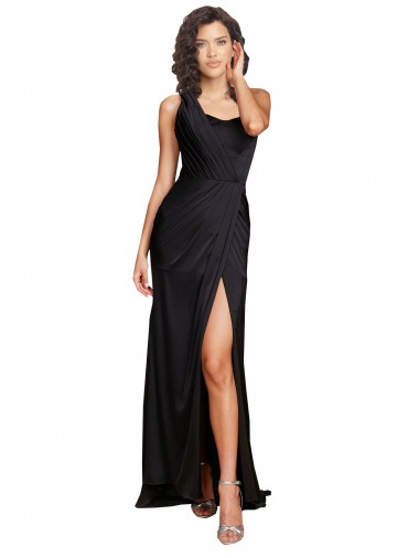 Long Black Sleeveless A-Line Evening Dress / Bridesmaid Dress Leeds