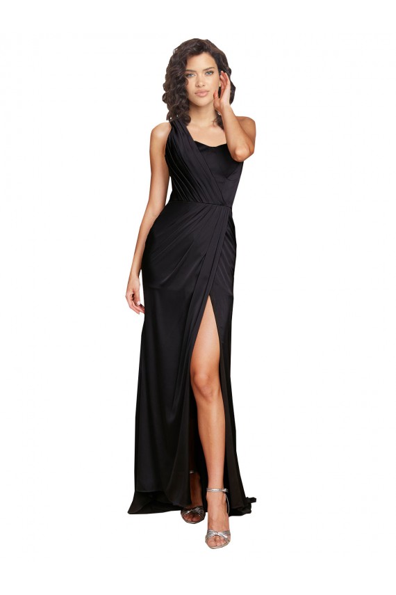 Long Black Sleeveless A-Line Evening Dress / Bridesmaid Dress Leeds