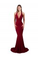 Long Burgundy Sleeveless Mermaid Open Back Spandex Formal Evening Gown / Prom Dress / Bridesmaid Dress Leeds