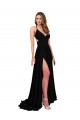 Long Black Sleeveless A-Line Open Back Black Tie Evening Gown / Prom Dress / Bridesmaid Dress Leeds