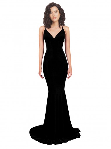 Long Black Sleeveless Mermaid Open Back Formal Evening Gown / Prom Dress / Bridesmaid Dress Leeds