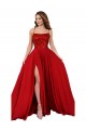 Long Red Sleeveless A-Line Open Back Semi Formal Evening Dress / Prom Dress / Bridesmaid Dress Leeds