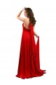 Long Red Sleeveless A-Line Open Back High Slit Formal Evening Gown / Prom Dress / Bridesmaid Dress Leeds