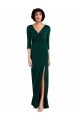 Long Dark Green Long Sleeves Trumpet V-Back Formal Evening Gown / Prom Dress / Bridesmaid Dress Leeds
