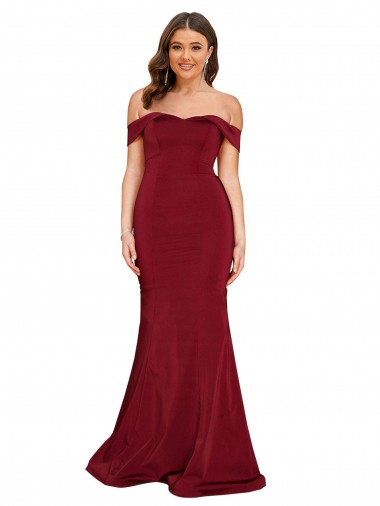 Long Burgundy Sleeveless Mermaid Formal Plus Size Evening Gown / Prom Dress / Bridesmaid Dress Leeds