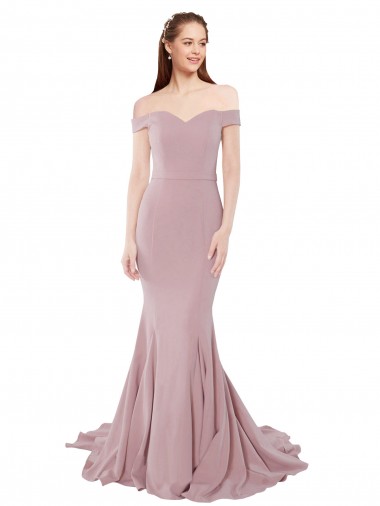 Sweep Train Dusty Pink Sleeveless Mermaid Bridesmaid Dress / Evening Dress Leeds