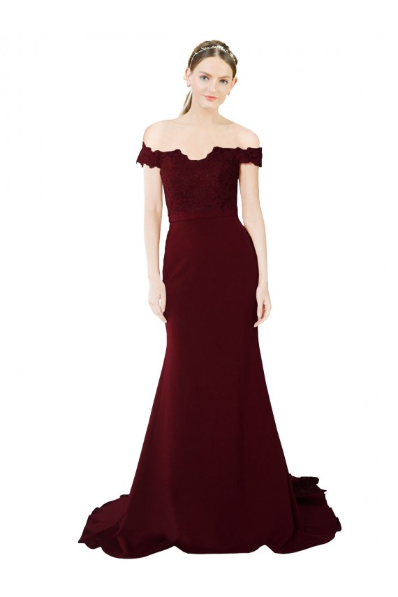 Sweep Train Burgundy Gold Sleeveless Mermaid V-Back Formal Evening Gown / Prom Dress / Bridesmaid Dress Leeds