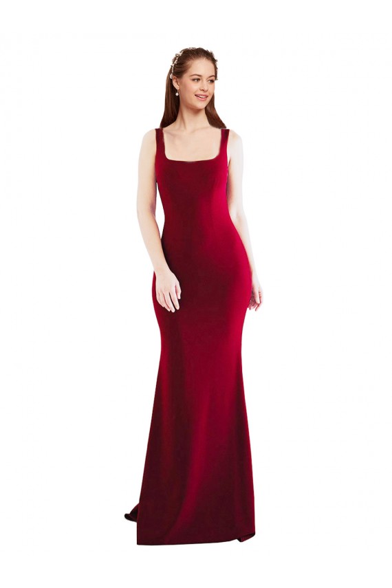 Long Burgundy Sleeveless Mermaid Formal Evening Gown / Prom Dress / Bridesmaid Dress Leeds