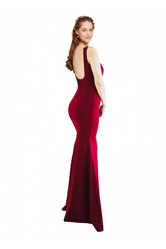 Long Burgundy Sleeveless Mermaid Formal Evening Gown / Prom Dress / Bridesmaid Dress Leeds
