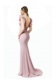 Sweep Train Pink Ruffle Sleeves Mermaid, Sheath V-Back Black Tie Prom Dress / Bridesmaid Dress Leeds