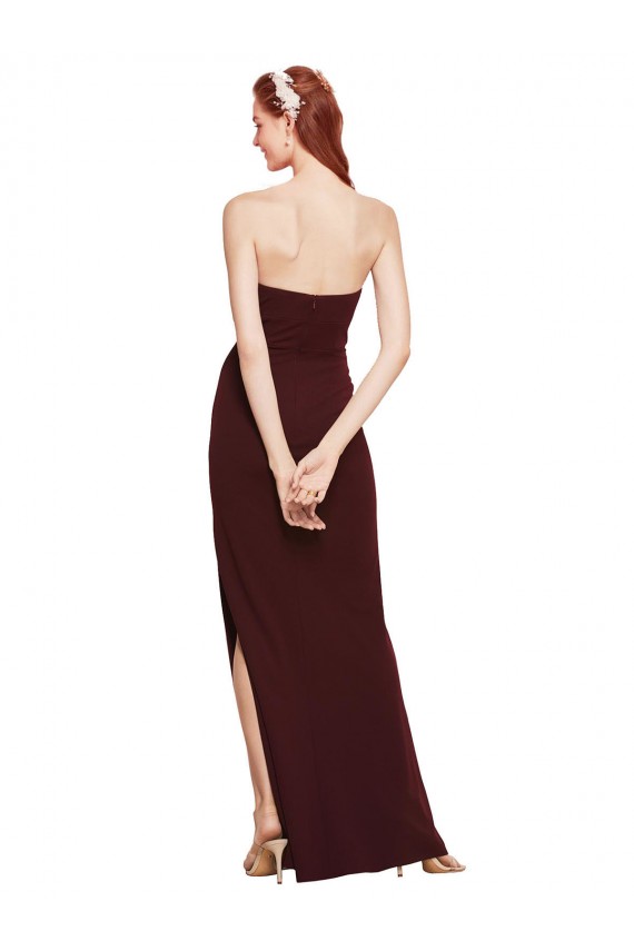 Long Burgundy Gold Sleeveless Sheath Formal Evening Gown / Prom Dress / Bridesmaid Dress Leeds