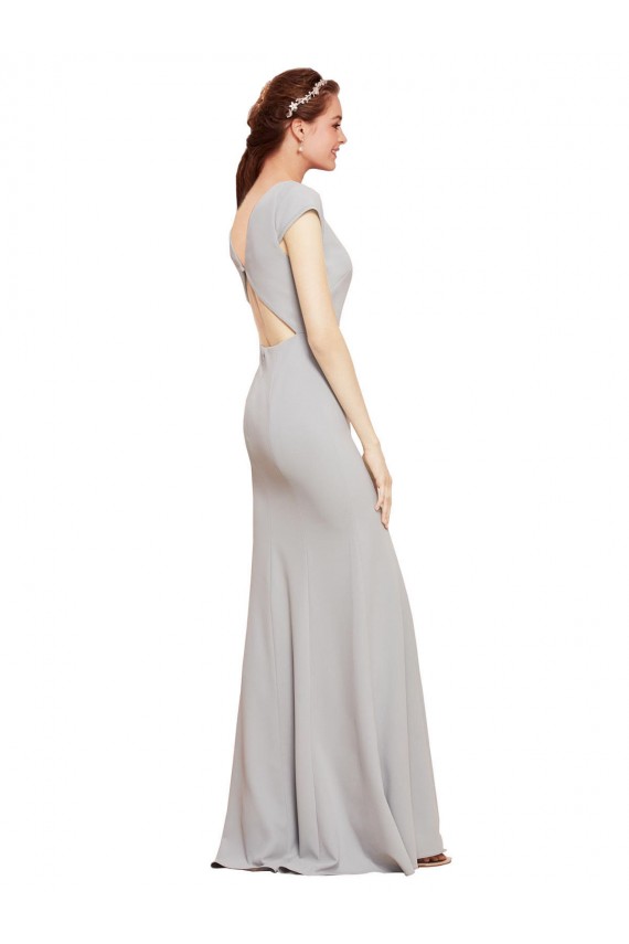 Long Dark Navy Sleeveless A-Line Open Back Formal Evening Gown / Prom Dress / Bridesmaid Dress Leeds