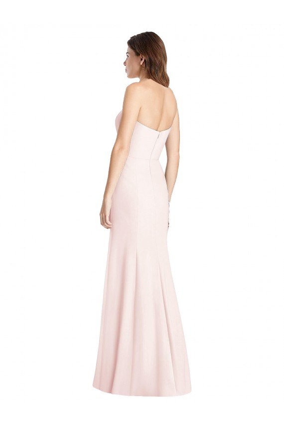 Long Pink Sleeveless Trumpet Low Back Semi Formal Evening Dress / Prom Dress / Bridesmaid Dress Leeds