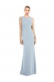 Long Light Sky Blue Sleeveless Trumpet Backless Semi Formal Evening Dress / Prom Dress / Bridesmaid Dress Leeds
