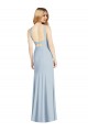 Long Light Sky Blue Sleeveless Trumpet Open Back Formal Evening Gown / Bridesmaid Dress Leeds
