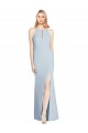 Long Light Sky Blue Sleeveless Trumpet Keyhole Back Semi Formal Evening Dress / Prom Dress / Bridesmaid Dress Leeds