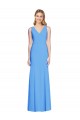 Long Peacock Blue Sleeveless Trumpet Keyhole Back Semi Formal Evening Dress / Prom Dress / Bridesmaid Dress Leeds