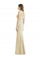 Long Champagne Sleeveless Trumpet Open Back Semi Formal Evening Dress / Prom Dress / Bridesmaid Dress Leeds