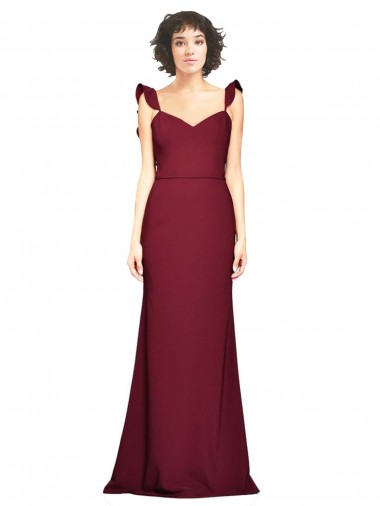 Long Burgundy Sleeveless Mermaid Prom Dress / Bridesmaid Dress Leeds