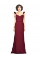 Long Burgundy Sleeveless Mermaid Prom Dress / Bridesmaid Dress Leeds