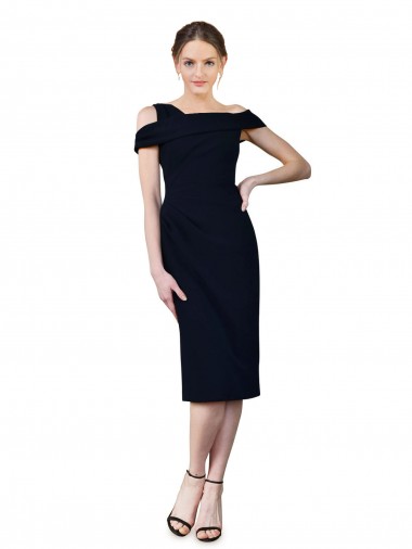 Cocktail Length Dark Navy Sleeveless Mermaid Formal Evening Gown / Prom Dress / Bridesmaid Dress Leeds