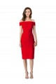 Cocktail Length Red Sleeveless Sheath Stretch Crepe Formal Evening Gown / Prom Dress / Bridesmaid Dress Leeds