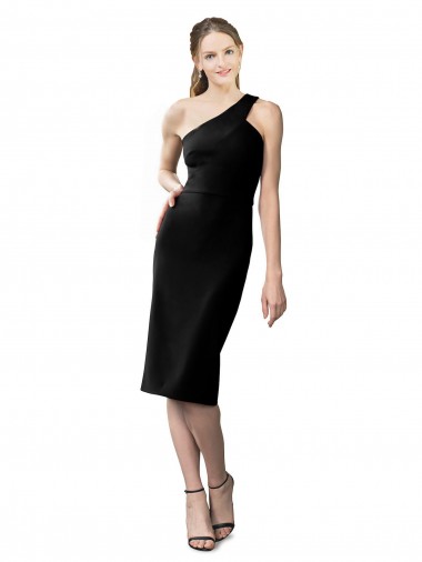 Cocktail Length Black Sleeveless Sheath Formal Evening Gown / Prom Dress / Bridesmaid Dress Leeds