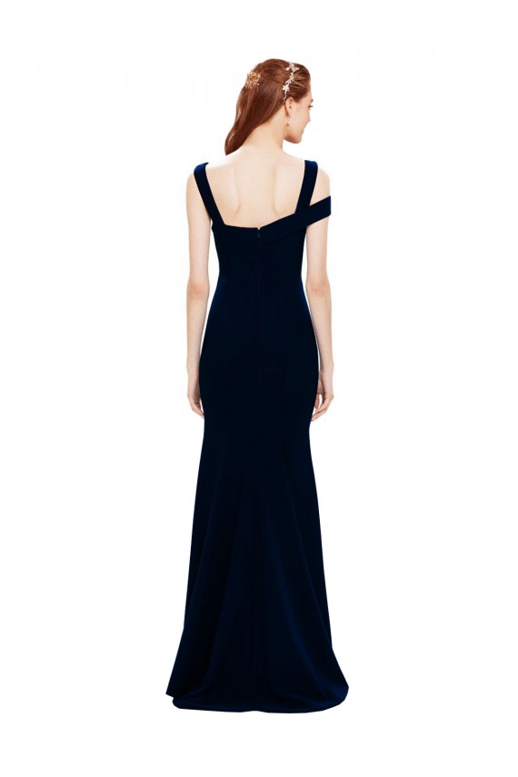 Long Dark Navy Sleeveless Mermaid Side Slit Formal Evening Gown / Prom Dress / Bridesmaid Dress Leeds