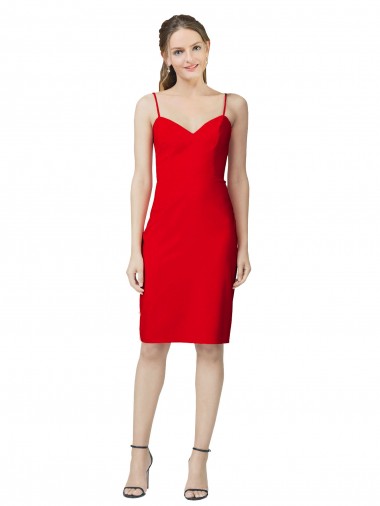 Cocktail Length Red Sleeveless Sheath Formal Evening Gown / Prom Dress / Bridesmaid Dress Leeds