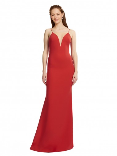 Long Red Sleeveless Mermaid Open Back Formal Evening Gown / Prom Dress / Bridesmaid Dress Leeds