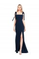 Long Dark Navy Sleeveless Trumpet Low Back Semi Formal Evening Dress / Prom Dress / Bridesmaid Dress Leeds