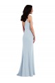 Long Light Sky Blue Sleeveless Trumpet V-Back Formal Dress / Bridesmaid Dress Leeds