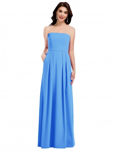 Long Peacock Blue Sleeveless Trumpet Low Back Semi Formal Evening Dress / Prom Dress / Bridesmaid Dress Leeds