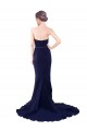 Sweep Train Dark Navy Sleeveless Mermaid Low Back Semi Formal Evening Dress / Prom Dress / Bridesmaid Dress Leeds