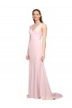 Sweep Train Pink Sleeveless A-Line V-Back Black Tie Evening Gown / Prom Dress / Bridesmaid Dress Leeds