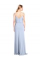 Long Light Sky Blue Sleeveless Sheath V-Back Formal Dress / Bridesmaid Dress Leeds