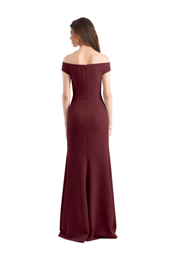 Long Burgundy Gold Sleeveless Sheath Prom Dress / Bridesmaid Dress Leeds