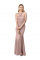 Long Dusty Pink Sleeveless Sheath Open Back Prom Dress / Bridesmaid Dress Leeds