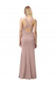 Long Dusty Pink Sleeveless Sheath Open Back Prom Dress / Bridesmaid Dress Leeds