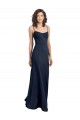 Long Dark Navy Sleeveless Sheath Low Back Formal Dress / Bridesmaid Dress Leeds