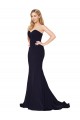 Sweep Train Dark Navy Sleeveless Mermaid Formal Evening Gown / Prom Dress / Bridesmaid Dress Leeds