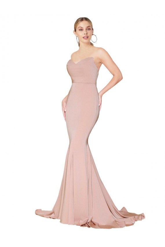 Long Mauve Sleeveless Mermaid Low Back Formal Evening Gown / Prom Dress / Bridesmaid Dress Leeds