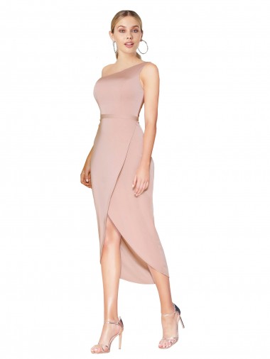 Knee Length Mauve Sleeveless Mermaid Formal Dress / Bridesmaid Dress Leeds