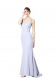 Long Light Sky Blue Sleeveless Mermaid Evening Gown / Prom Dress / Bridesmaid Dress Leeds