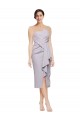 Cocktail Length Arctic Lilac Sleeveless Sheath Low Back High Low Evening Gown / Prom Dress / Bridesmaid Dress Leeds