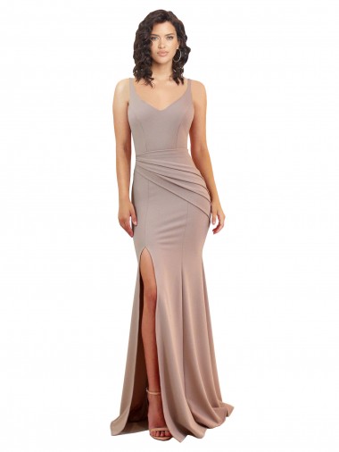 Long Dusty Pink Sleeveless Mermaid Low Back Black Tie Evening Gown / Prom Dress / Bridesmaid Dress Leeds