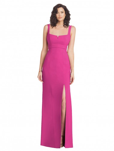 Long Fuchsia Sleeveless Trumpet Low Back Semi Formal Evening Dress / Prom Dress / Bridesmaid Dress Leeds