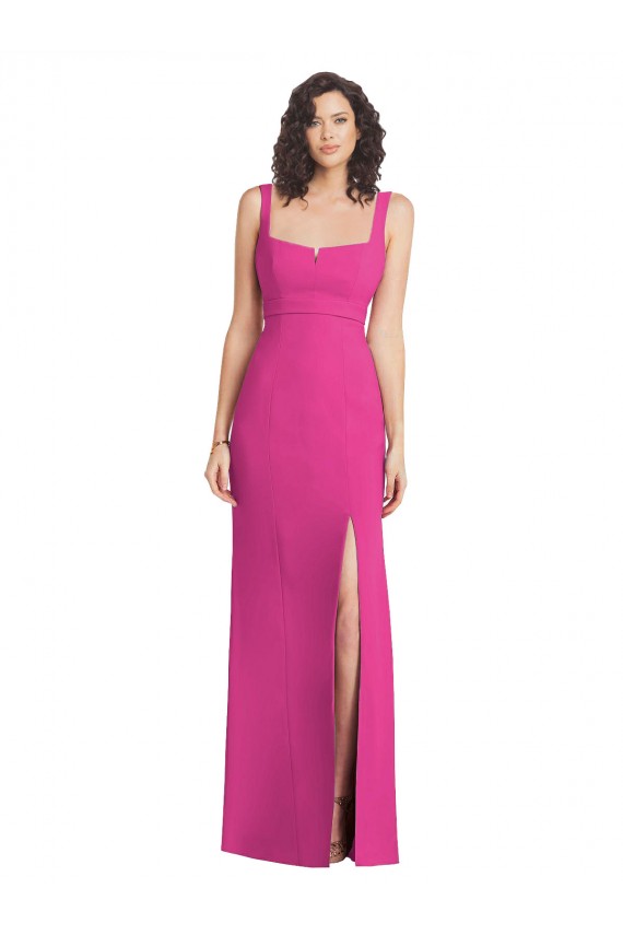 Long Fuchsia Sleeveless Trumpet Low Back Semi Formal Evening Dress / Prom Dress / Bridesmaid Dress Leeds